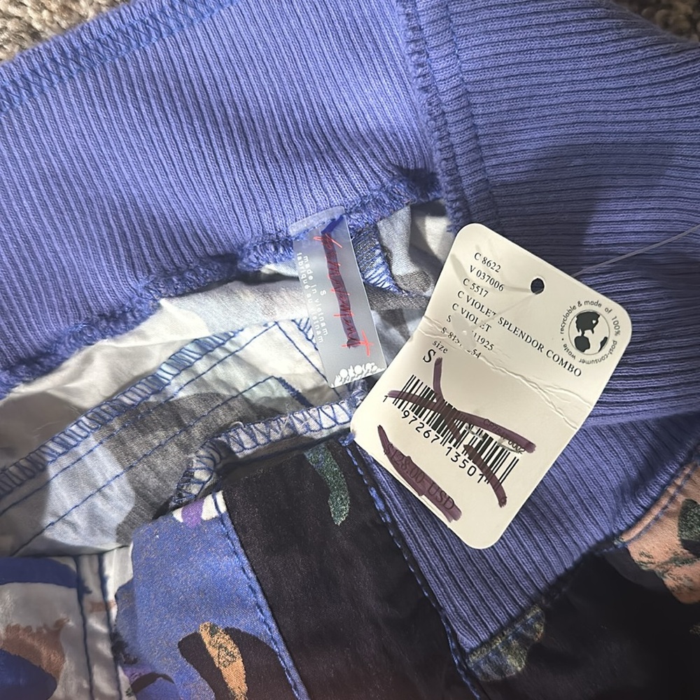 Free People Movement Mesmerize Me Print Cargo Pants in Violet Splendor - Picture 4 of 4